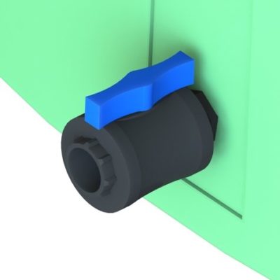 A 3d model of a Valve Kit 50mm on a green wall.