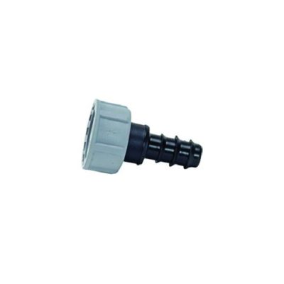 A black plastic Drip line - DNL adapter 16mm (2 pack) on a white background.