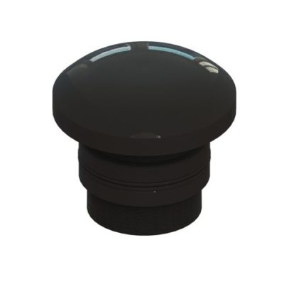 A black knob on a white background with a Tank Lid Vent - 50mm.